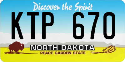 ND license plate KTP670