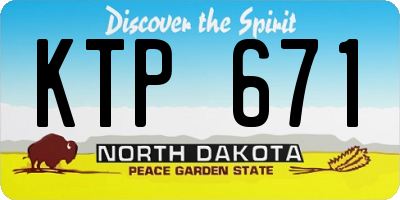 ND license plate KTP671