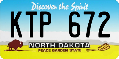 ND license plate KTP672