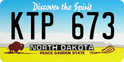 ND license plate KTP673