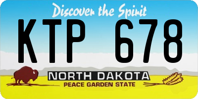ND license plate KTP678