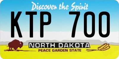 ND license plate KTP700