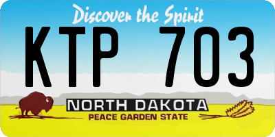 ND license plate KTP703