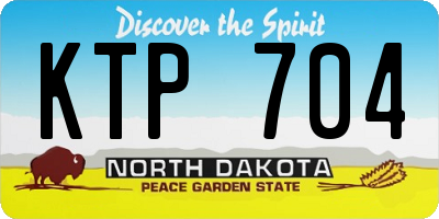 ND license plate KTP704