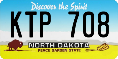 ND license plate KTP708