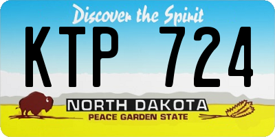 ND license plate KTP724