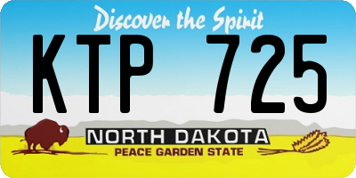 ND license plate KTP725