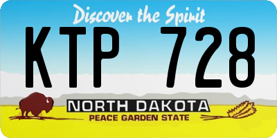 ND license plate KTP728