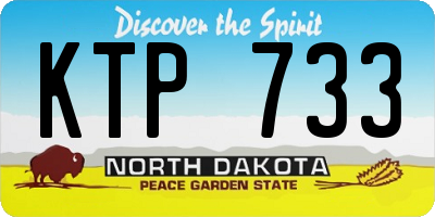 ND license plate KTP733