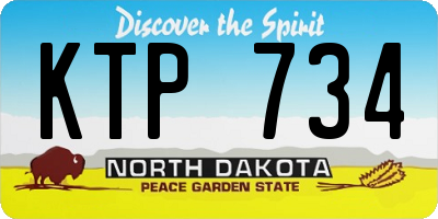 ND license plate KTP734
