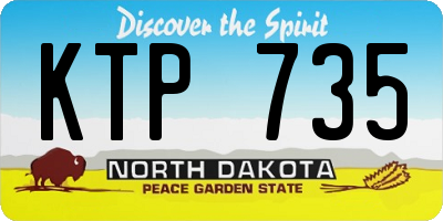 ND license plate KTP735