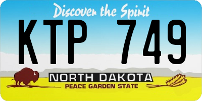 ND license plate KTP749