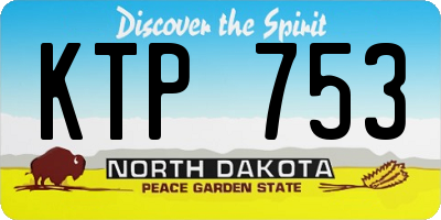 ND license plate KTP753