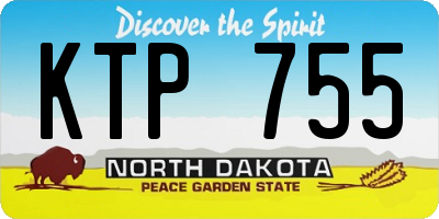 ND license plate KTP755