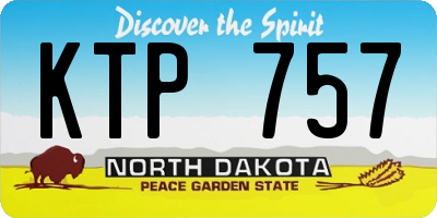 ND license plate KTP757