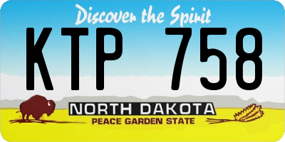 ND license plate KTP758