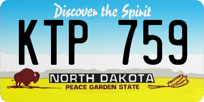 ND license plate KTP759