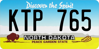 ND license plate KTP765