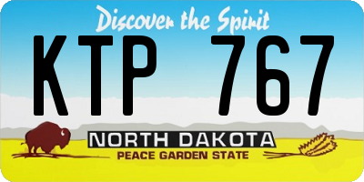 ND license plate KTP767