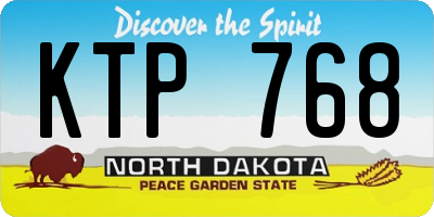 ND license plate KTP768