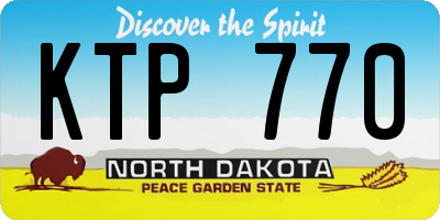 ND license plate KTP770