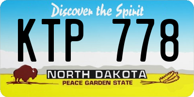 ND license plate KTP778