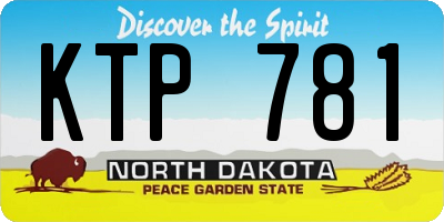 ND license plate KTP781