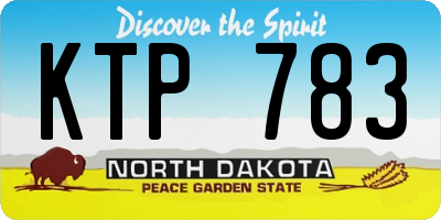ND license plate KTP783