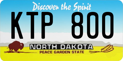 ND license plate KTP800