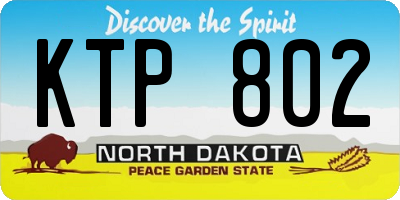 ND license plate KTP802
