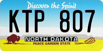 ND license plate KTP807