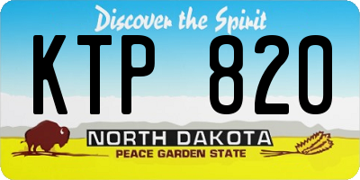 ND license plate KTP820