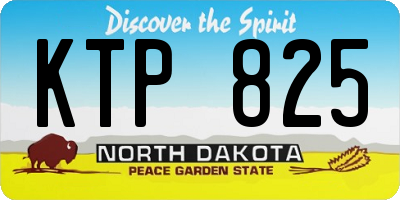 ND license plate KTP825