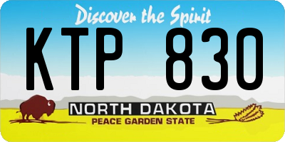 ND license plate KTP830
