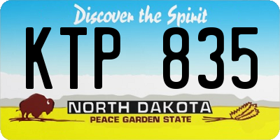 ND license plate KTP835