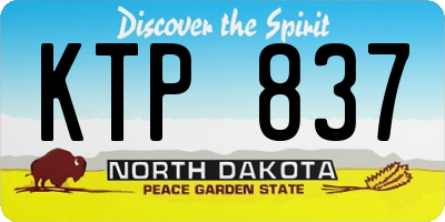 ND license plate KTP837