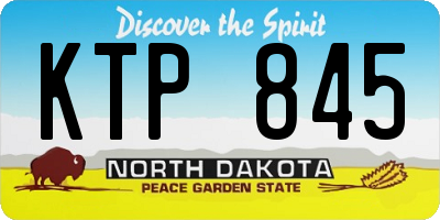 ND license plate KTP845