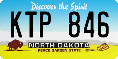 ND license plate KTP846