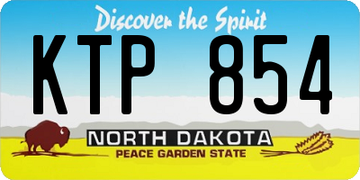 ND license plate KTP854