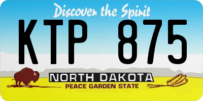 ND license plate KTP875