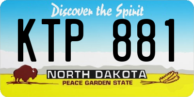 ND license plate KTP881