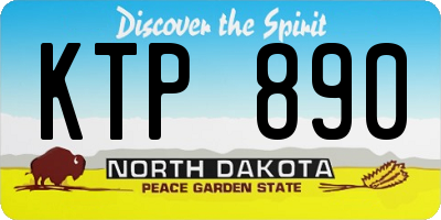 ND license plate KTP890