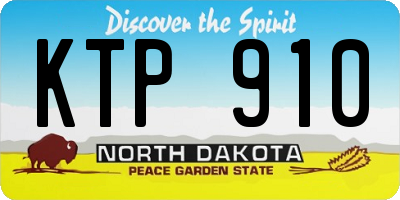 ND license plate KTP910