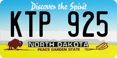 ND license plate KTP925