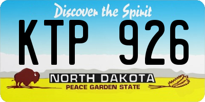 ND license plate KTP926