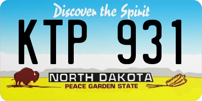 ND license plate KTP931