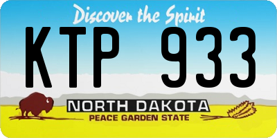 ND license plate KTP933
