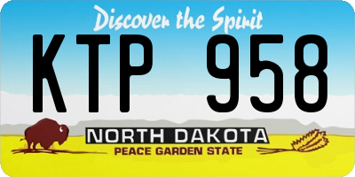 ND license plate KTP958