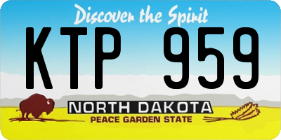 ND license plate KTP959