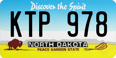 ND license plate KTP978